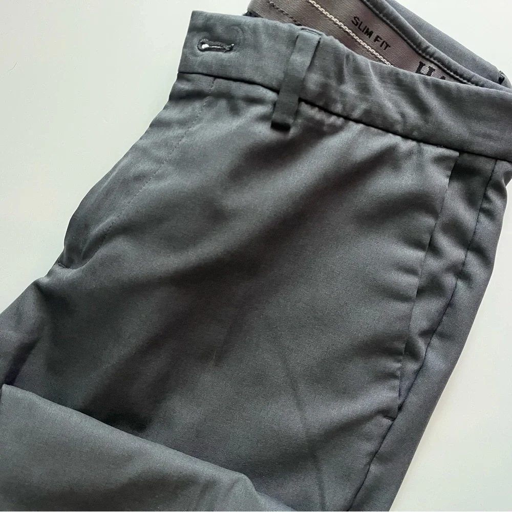 Haggar • Charcoal Grey Cool 18 Pro Slim Gray Trousers